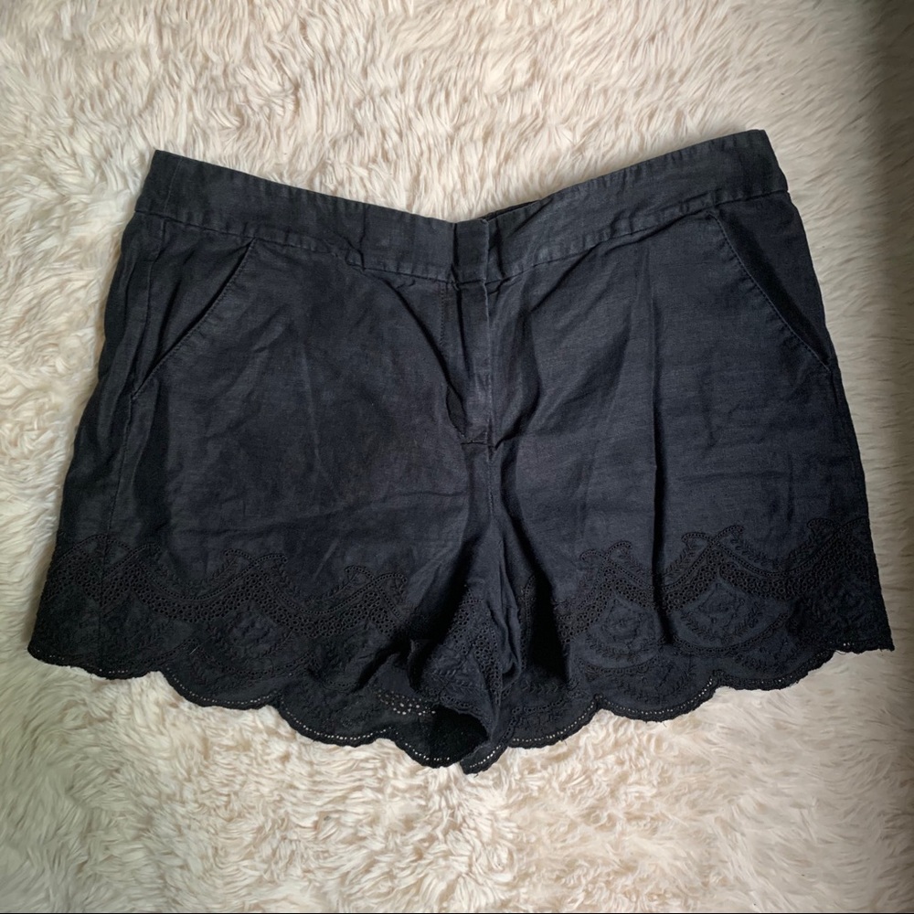 Loft 100% Linen Lace/Eyelet Shorts